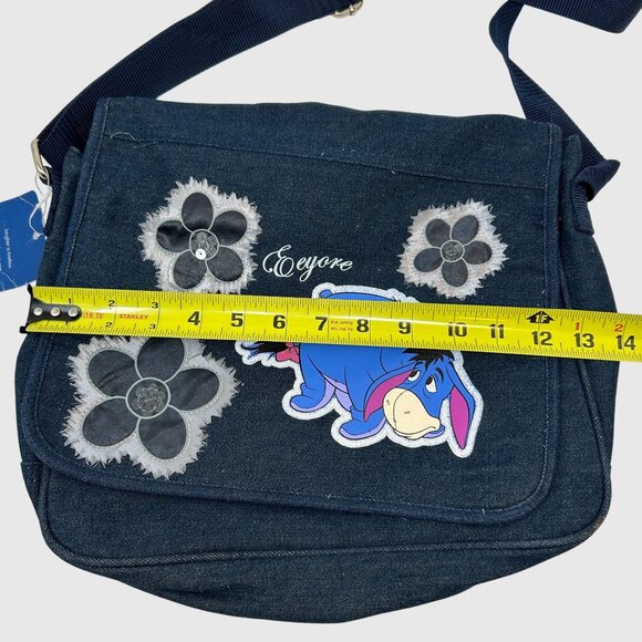 Disney Eeyore Denim Shoulder Bag With Floral Appliques - Picture 7 of 8